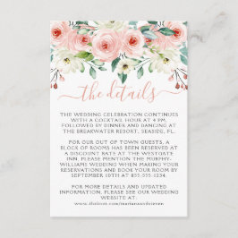Peach Watercolor Floral Wedding Begleitkarte
