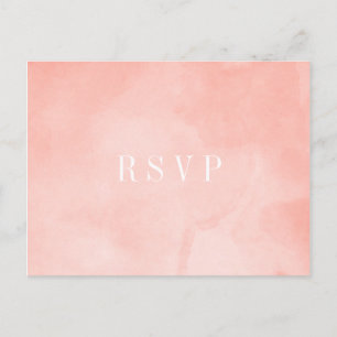 Peach Watercolor RSVP Card Einladungspostkarte