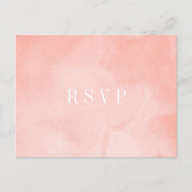 Peach Watercolor RSVP Card Einladungspostkarte (Vorderseite)