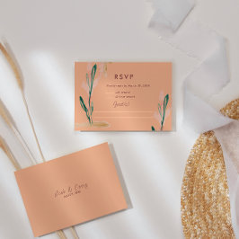 Peach Watercolor Wedding RSVP Card