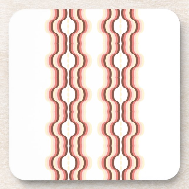 Peach Wave Symmetry Getränkeuntersetzer (Vorderseite)