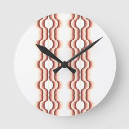 Peach Wave Symmetry Runde Wanduhr