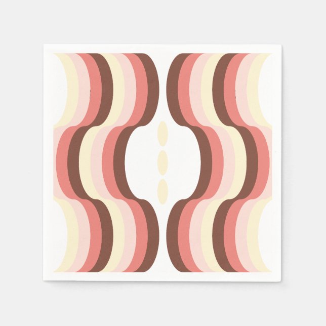 Peach Wave Symmetry Serviette (Vorderseite)
