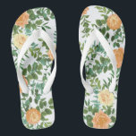 Peach Wedding Classic Floral Rose Flip Flops<br><div class="desc">Schönes klassisches pfirsichfarbenes Blumendesign mit Pony und Rose. Ein herrlicher Blick auf eine elegante Frühlings- oder Sommergarten-Hochzeit.</div>
