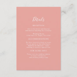 Peach Wedding Detail Enclosure Card Begleitkarte