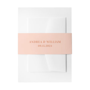 Peach Wedding Einladungsbanderole