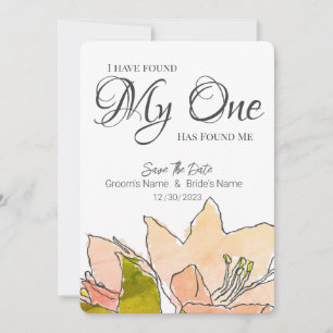 Peach Wedding Floral Save the Date