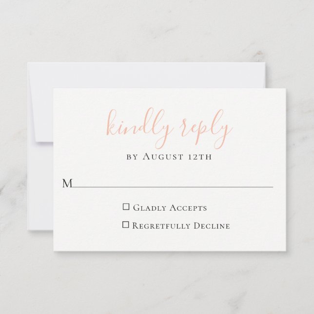 Peach Wedding RSVP Card (Vorderseite)