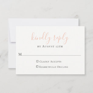 Peach Wedding RSVP Card Karte