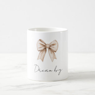 Peach White Bow Kaffeetasse