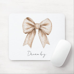 Peach White Bow Mousepad