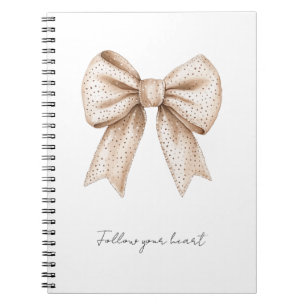 Peach White Bow Notizblock