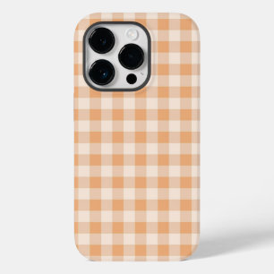 Peach White Checkered Gingham Pattern Case-Mate iPhone 14 Pro Hülle