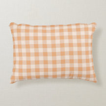 Peach White Checkered Gingham Pattern