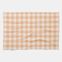 Peach White Checkered Gingham Pattern