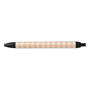 Peach White Checkered Gingham Pattern Kugelschreiber
