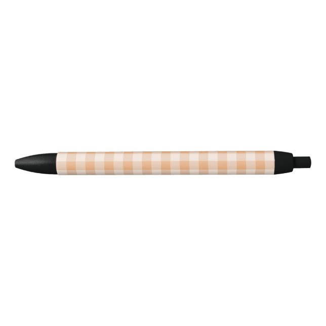 Peach White Checkered Gingham Pattern Kugelschreiber (Vorderseite)