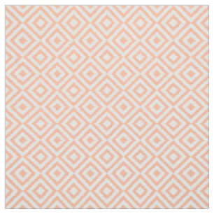 Peach White Ikat Square Mosaik Art Muster Stoff