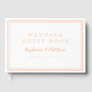 Peach White Simple Minimalistisch Wedding Modern C Gästebuch