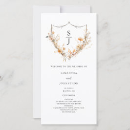 Peach Wildblume Floral Wedding Program