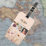 Peach-Wildblumen Foto Collage Monogramm Gepäckanhänger<br><div class="desc">Mit unseren Personalisierten Gepäcknamensmarken steigern Sie Ihr Reiseerlebnis! Diese Tags sind perfekt geeignet, um Ihren Taschen eine Touch von Stil und Funktionalität hinzuzufügen. Sie sind mit Ihrem eigenen Monogramm versehen und verfügen über eine charmante Bildersammlung, die Ihre Interessen und Leidenschaften widerspiegelt. Maßgeschneidertes Monogramm: Jedes Gepäckanhänger ist mit Ihrem eigenen Monogramm...</div>