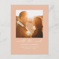 Peach Worth the Wait Wedding Change the Date