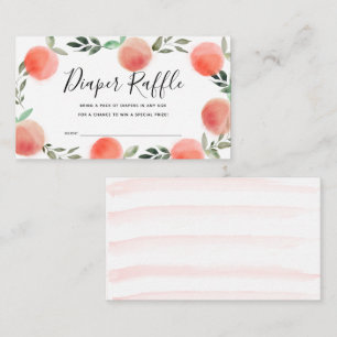 Peach Wreath Baby Duschkabine - Raffle Ticket Begleitkarte