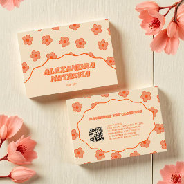 Peach Y2K Blume Handgefertigte Kleidung Visitenkarte