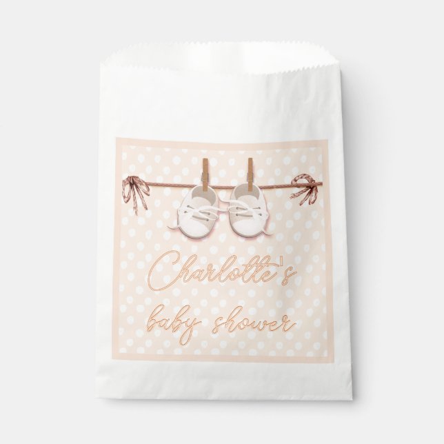 Peach-y Baby Schuhe Geschenktütchen (Vorderseite)