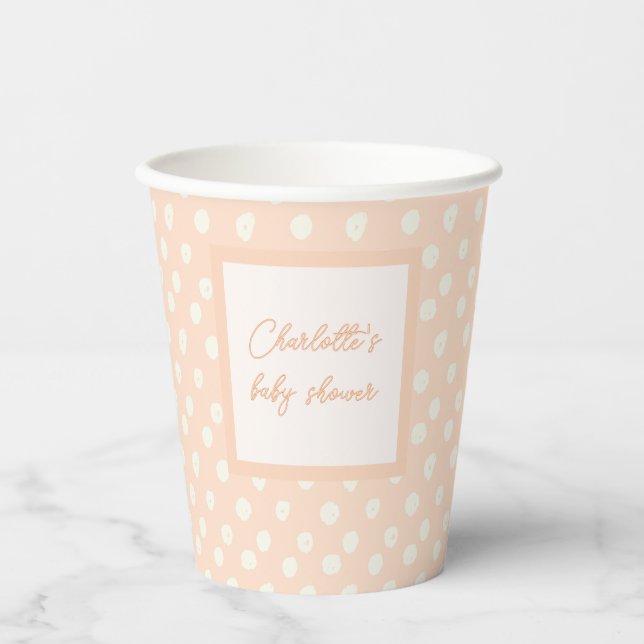 Peach-y Baby Shoe String Pappbecher (Vorderseite)