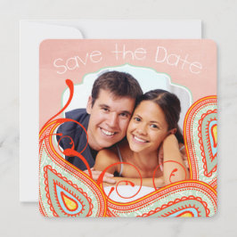 Peach Yellow Corner Mint Foto Modernes Save the Da Date