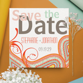 Peach Yellow Corner Mint Foto Modernes Save the Da Save The Date