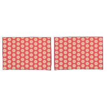 Peach Yellow Geometric White Polka Dots