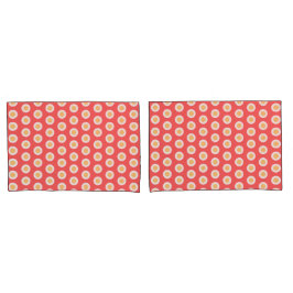 Peach Yellow Geometric White Polka Dots Kissenbezug
