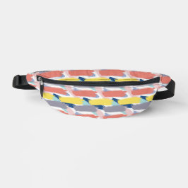 Peach Yellow Paint Stroke Pattern Fanny Pack Bauchtasche