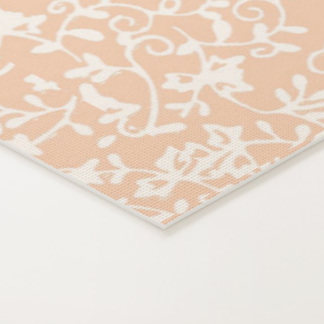 Peach Yoga Mat mit modernem weißem Blumenmuster Yogamatte (Detail)