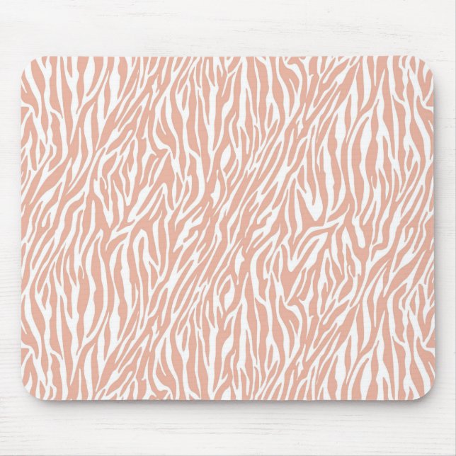 Peach Zebra Print Mousepad (Vorne)