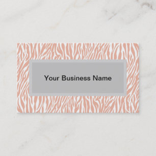 Peach Zebra Print Visitenkarte