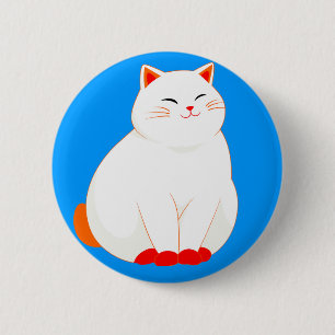 Peaches, die lächelnde Katze Button