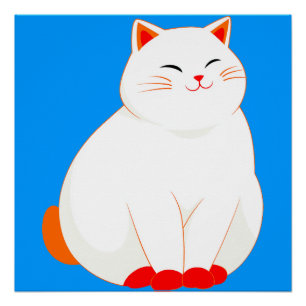 Peaches, die lächelnde Katze Poster