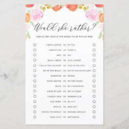 Peaches Floral würde die Braut eher Duschspiel