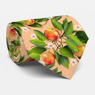 Peaches Frucht Floral Krawatte