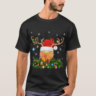 Peaches Fruit Lover Rentier Weihnachtsmannmütze Pe T-Shirt