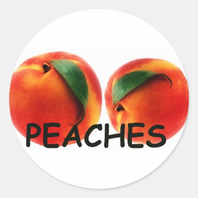 Peaches sind köstlich runder aufkleber (Vorderseite)