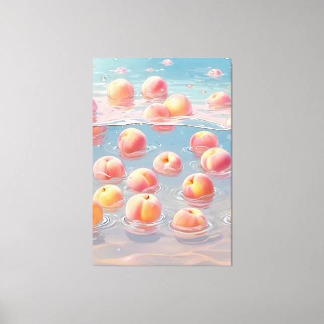 Peaches Stretched Canvas Print Leinwanddruck (Vorderseite)