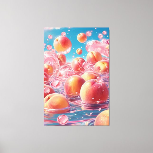 Peaches Stretched Canvas Print Leinwanddruck (Vorderseite)