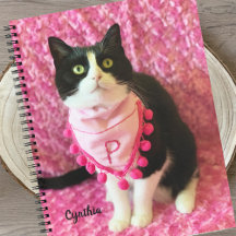 Peaches the Tuxedo Cat 8 1/2 x 11 Notebook