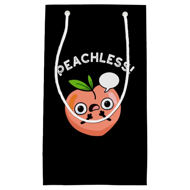Peachless Funny Fruchtpeach Pun Dark BG Kleine Geschenktüte (Vorderseite)