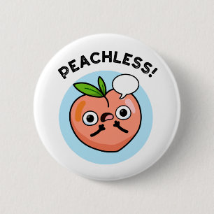 Peachless Funny Fruit Peach Puff Button
