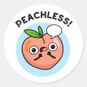 Peachless Funny Fruit Peach Puff Runder Aufkleber